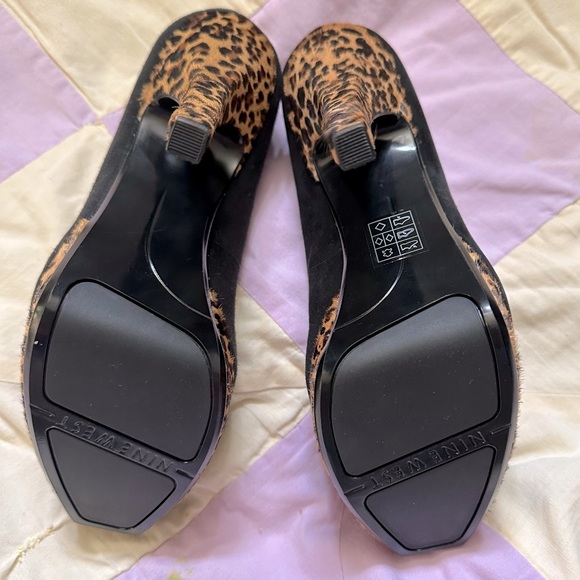 NINE WEST Black/Leopard Heels - Picture 7 of 10